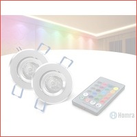 LED RGB inbouwspot met remote