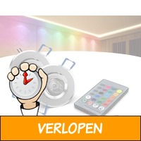 LED RGB inbouwspot met remote