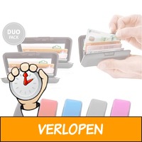 2-pack aluminium pasjes- en geldhouder