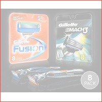 8-pack Gillette Fusion Of Mach3 scheerme..