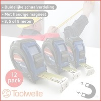 12 Pack Rolmaat met Magneet Toolwelle