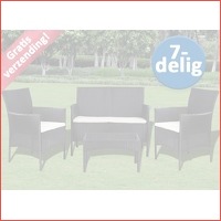 Poly Rattan Loungeset voor Buiten