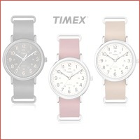 Casual timex horloge met leren bandje