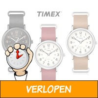 Casual timex horloge met leren bandje