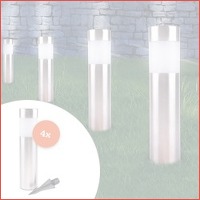 4 Luxe RVS LED-tuinlampen