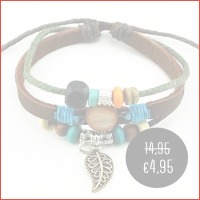 Trendy leren armband