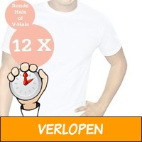 Set van 12 witte T-shirts