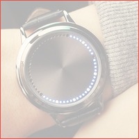 Unisex lederen LED Watch