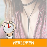 Choker suede veter ketting