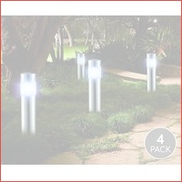 Set Van 4 Solar LED Tuinlampen