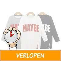 Sweater met Maybe tekst