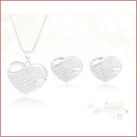 Swarovski elements ketting + oorbellen s..