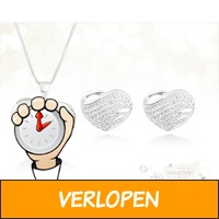 Swarovski elements ketting + oorbellen set