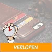 Leder-look smartphonehoes voor iPhone & Samsung