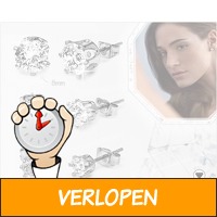 3 x set 18K witgoud vergulde oorbellen