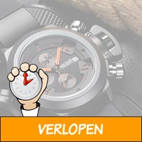 Chique chronograaf horloge met siliconen band