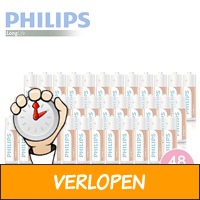 48 Philips LongLife batterijen