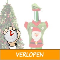 Kersttrui en muts voor fles