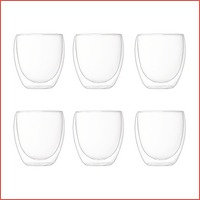 6 x Bodum Pavina dubbelwandig glas