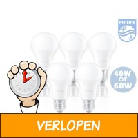 6 x Philips LED Lampen E27, 40W/60W