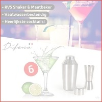 8-delige Difano RVS cocktail set