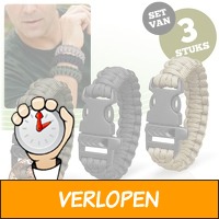 3 parachute koord armbanden