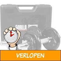 Dumbellset 20 kg gietijzer incl. koffer