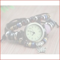 Vintage armbandhorloge met kralen