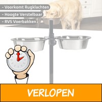 Deluxa drink- en voerbak voor honden