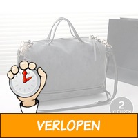 Nubuck leren vintage schoudertas