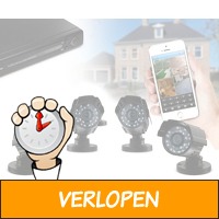 CCTV video-bewakingssysteem met 4 camera's en DVR