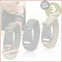 3 parachute koord armbanden