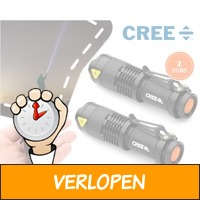 2 x handige pocket zaklampen met 3 standen