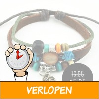 Trendy leren armband