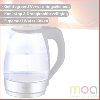 Moa LED glazen waterkoker