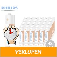 48-pack Philips Longlife batterijen