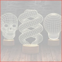 3D illusie Lamp Hout