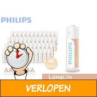 48 x Philips LongLife batterijen