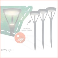 3-pack LED's Light solar lamp met grondp..