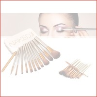 Naked3 make-up kwasten set - 12 stuks