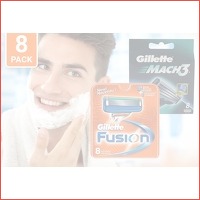 8-pack Gillette Fusion of Mach3 scheerme..