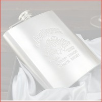 RVS Engraved Jim Beam heupfles