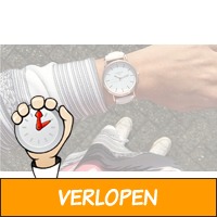 Horloge met PU lederen band