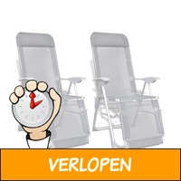 Set van 2 campingstoelen met voetensteun