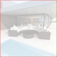 Polyrattan halfronde loungeset