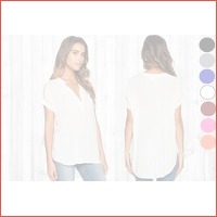 V-neck blouse met korte mouw