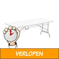 Klaptafel voor buiten 180 cm HDPE wit