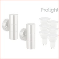 2 x Prolight buitenlamp + 6 LED-spots