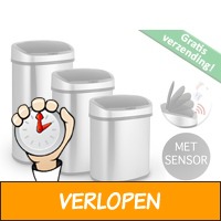 RVS prullenbak met automatische sensor