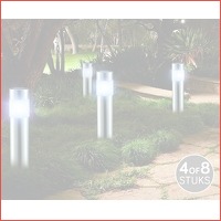 Set van 4 luxe RVS LED-tuinlampen